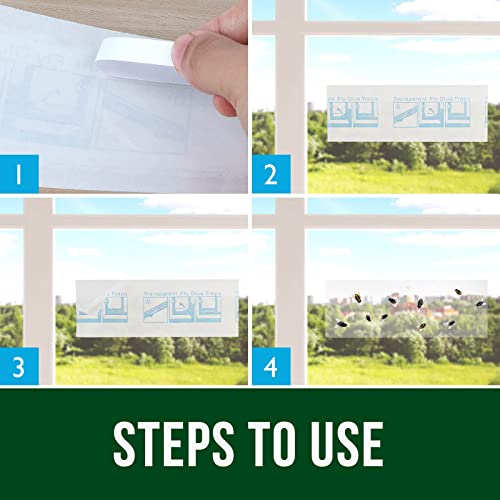 Garsum 120 Pack Window Fly Sticky Traps Indoor Clear,House Fly Paper Bug Catcher, Fly Tape Glue Strips Gnat Killer Window Decal for Home