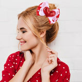 Valentine's Day Hair Clips Bow knot Red White Heart Sequin Hair Pins Head wear Cute Bow Hair Barrettes Valentine Day Hairpins Hair Accessories for Girls Women Toddlers Hair Bows 2PCS