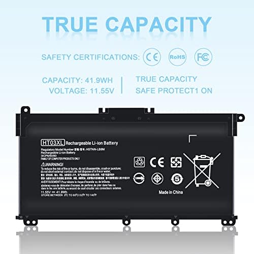 HTO3XL Laptop Replacement L11119-855 HT03XL Battery for HP Pavilion 14 15 17 15-CS 15-DA 15-DB Series 15-DA0012DX 14-CE0068ST 15-CS3073CL 15-CS3153CL 15-CS2064ST 15-DA0014DX Fits HT03041XL HSTNN-LB8M