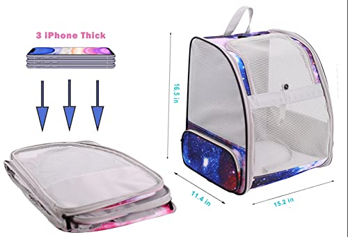 Pet Carrier Backpack for Cats and Small Dogs, Fully Breathable Vented Backpack for Kitten Bunny Airline Approved Travel Hiking Camping Cat Book Bag (Blue, Ventilation)