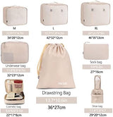 BAGAIL 8 Set Packing Cubes Luggage Packing Organizers for Travel Accessories-Cream