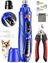 Dog Nail Grinder Super Quiet Dog Nail Trimmers 3 Grinding Wheels 3 Speed Rechargeable Pet Nail Grinder LED Display Dog Nail Clippers Kit for Large Medium Small Dogs Cats Dog Nail File Toenail Clippers