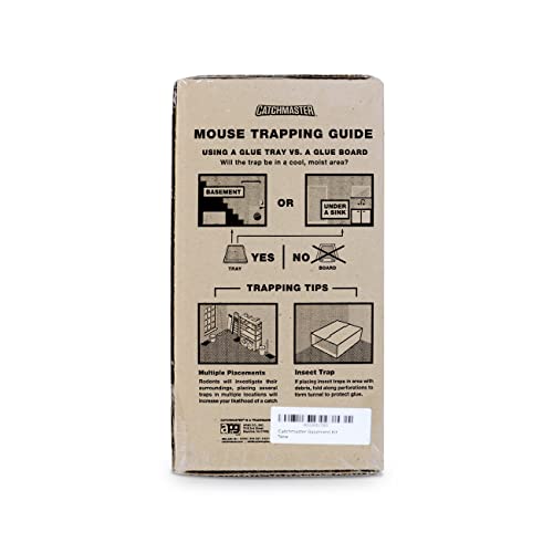 Catchmaster Basement Pest Protection Kit, 2 Mouse Trays, 2 Rat Trays, 2 Insect Glue Traps, Pre-Scented Mouse Traps Indoor for Home, Sticky Glue Traps for Mice & Rats, Pet Safe Pest Control for Home