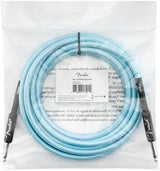 Fender Professional Series Tweed Instrument Cable, Guitar Cable, Guitar Accessories, Straight/Straight, Spiral Shielding for an Anti-Kinking Design, Daphne Blue, 15ft