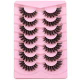 JIMIRE Mink Lashes Fluffy Cat Eye Lashes Wispy 6D Volume False Eyelashes that Look Like Extensions Thick Soft Curly Fake Lashes 7 Pairs Pack
