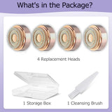 Generation 2 Replacement Heads for Flawless Facial Hair Remover Replacement Heads,Suitable for Flawless Replacement Heads Gen 2 for Flawless Facial Hair Remover for Women,As Seen On TV.(4 Pack)