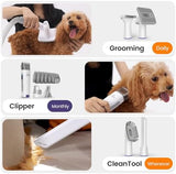 oneisall Dog Hair Vacuum & Dog Grooming Kit, Pet Grooming Vacuum with Pet Clipper Nail Grinder, 1.5L Dust Cup Dog Brush Vacuum with 7 Pet Grooming Tools for Shedding Pet Hair, Home Cleaning