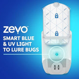 Zevo MAX Bug Catcher & Fly Trap for Indoors - Flying Insect Trap for Gnats, House & Fruit Flies - Use in Any Room - No-Mess Disposal (2 Plug in Bases & 3 Cartridges)