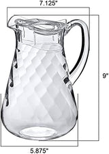 Amazing Abby - Droply Whirly - Plastic Pitcher (64 oz, 2 Quart), Clear Water Pitcher with Lid, Fridge Jug, BPA-Free, Shatter-Proof, Great for Iced Tea, Sangria, Lemonade, Juice, Milk, and More