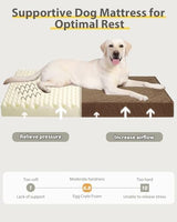 Orthopedic XL Dog Beds Large Sized Dog Waterproof Dog Bed with Removable Washable Cover and Non-Slip Bottom, Quilting Dog Bed for Crate, 41x27 Inch, Brown