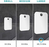 Shatterproof Shower Mirror Fogless for Shaving(2 Pack,Larger 10.7x8 inch)43% Than Original,Unbreakable Deluxe Plexiglass Makeup Mirror,Largest Bathroom Wall Hanging,Portable Handheld Camping,Silver