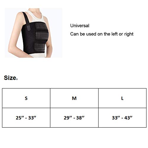Solmyr Rib Brace Broken Rib Belt, Rib Support Brace for Men and Women, Breathable Chest Wrap Belt for Sore or Bruised Ribs Support, Sternum Injuries, Dislocated Ribs Protection, Pulled Muscle Pain
