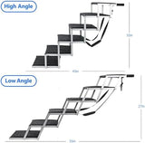 Niubya Portable Folding Dog Stairs for Cars, SUVs, Trucks - Lightweight Pet Ramp for Large Dogs with Non-Slip Surface - Reinforced Steps Support Up to 200 lb - 6 Steps