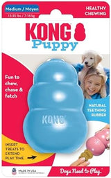 KONG Puppy - Natural Teething Rubber Chew Toy for Dogs - Stuffable Dog Toy for Extended Playtime - Chew & Fetch Toy for Puppies - for Medium Puppies - Blue