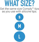 Comply Foam Ear Tips Designed for NuForce, ISOtunes PRO, Q-Jays, Etymotic Research, Westone and Shure, Assorted S, M, L, 3 Pairs, Black, Earbud Replacement Tip, Made in The USA
