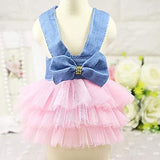 Clopon 3Pcs Harness with Leash Set Puppies Summer Clothes for Small Gril Dogs Christmas Fancy Dresses for Cat Clothes L