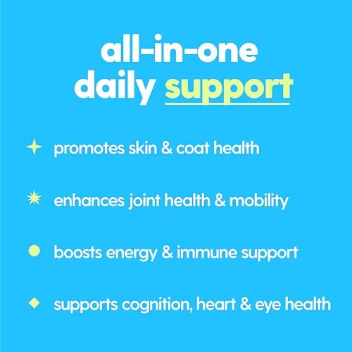 Taily Multivitamin with Liquid Collagen for Dogs and Cats – 12-in-1 Super Daily Formula for Joint, Gut, Allergy, Immune, Skin, Coat, and Urinary Tract Support - Liquid Collagen, Glucosamine for Dogs