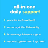 Taily Multivitamin with Liquid Collagen for Dogs and Cats – 12-in-1 Super Daily Formula for Joint, Gut, Allergy, Immune, Skin, Coat, and Urinary Tract Support - Liquid Collagen, Glucosamine for Dogs