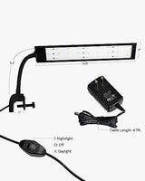 NICREW Fish Tank Clip on Light, Clamp Aquarium Light with White and Blue LEDs, 480LM, 10 Watts