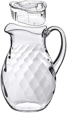 Amazing Abby - Bubbly Whirly - Plastic Pitcher (64 oz, 2 Quart), Clear Water Pitcher with Lid, Fridge Jug, BPA-Free, Shatter-Proof, Great for Iced Tea, Sangria, Lemonade, Juice, Milk, and More