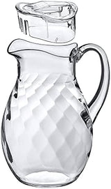 Amazing Abby - Bubbly Whirly - Plastic Pitcher (64 oz, 2 Quart), Clear Water Pitcher with Lid, Fridge Jug, BPA-Free, Shatter-Proof, Great for Iced Tea, Sangria, Lemonade, Juice, Milk, and More