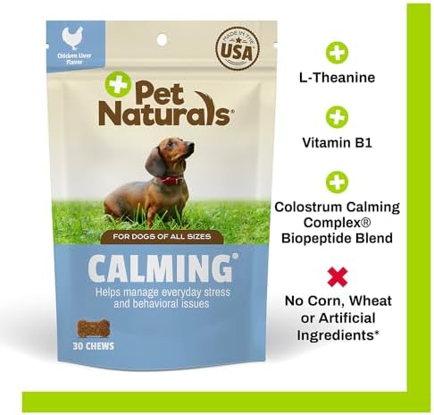 Pet Naturals Calming for Dogs, 30 Chews - Naturally Sourced Stress and Anxiety Calming Ingredients for Behavior Support - Vet Recommended