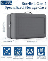 Starlink Gen 2 Carrying Case，Outdoor Travel Case for Standard Starlink V2 Accessories ，Semi-Rigid EVA ，Compact Interior，Large Capacity（Holds Starlink V2 Dish & Router & Cable & Mount & Power Supply ）