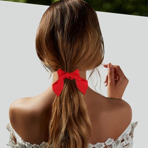 20 Pack Satin Hair Accessories for Women - Bow Scrunchies, Bunny Ear Hair Ties with Tails for Thick Hair and Girls