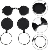 3Pcs Rubber Objective Lens Cover Eyepiece Flip- Open Scope Cover for Binoculars Telescope Accessories (Black)