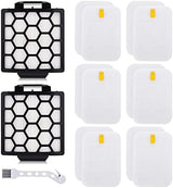 Replacement Filter for Shark Navigator Zero-M Pet Pro ZU102 ZU60 ZU62 ZU62C NV150 NV150C NV151 NV251 Rotator Pet NV255 Upright Vacuum, 2 HEPA + 6 Foam Felt Filters, Part # 1238FT60 & 1239FT60