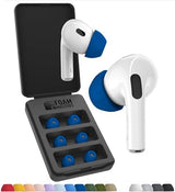Foam Masters Ultra-Premium Memory Foam Ear Tips for AirPods Pro 1st & 2nd Gen | 3 Pairs | Black Magic Ver 6.0 | Secure | Comfort | Better Noise Cancel | Replacement Buds – Blue, Large