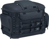 Kuryakyn 5288 Grand Pet Palace: Portable Weather Resistant Motorcycle Dog/Cat Carrier Crate for Luggage Rack or Passenger Seat with Sissy Bar Straps, Black 35 lbs Capacity