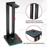 havit RGB Headphones Stand with 3.5mm AUX and 2 USB Ports, Headphone Holder for Gamers Gaming PC Accessories