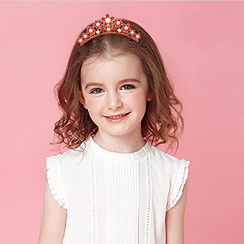 ANBALA Small Tiara Crown with Hair Comb, 3 Pack Mini Tiara Crown Princess Crystal Shiny Hair Accessories for 2 3 4 5 6 7 8 10 Years Girls Hair Dectoration Styling Cute Hair Accessories