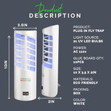WizTrap™ 2-Pack Large Indoor Plug in Fly Trap, 21 UV LED Bulbs, 10 Sticky Glue Board Refills, A Home Gnat Trap, Moth Trap, Flies, Bug Trap, Mosquito Trap! (2 Devices 10 Glue Boards)