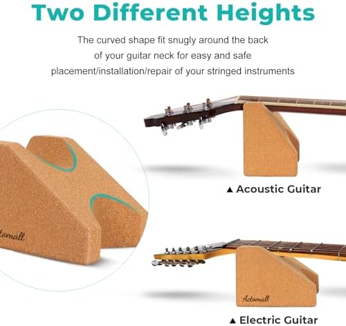 Cork Guitar Neck Rest, Guitar Neck Cradle Support Pillow, Guitar Accessories for Repair, Maintenance, Cleaning, String Instrument Luthier Tool, 100% Natural Cork Die-Cast Cut