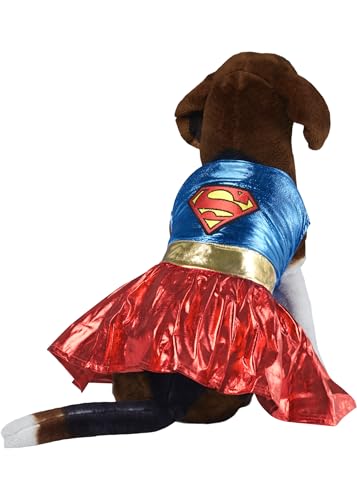 DC Comics Superheroes: Supergirl Pet Costume for For Dogs or Cats by Rubies, Small