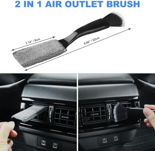 7PCS Car Detailing Brush Set, Ultra Soft Boars Hair Car Interior Detailing Brushes, Car Interior Detailing Kit, Car Cleaning Gel Supplies Kit, Car Dust Brush, Car Accessories for Truck, Ruv, Interior