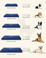 KSIIA Orthopedic Dog Bed Dog Crate Bed Waterproof Dog beds for Small Dogs Deluxe Plush Washable Dog Bed with Egg Crate Foam & Removable Cover, 23 x 17 Inch, Blue
