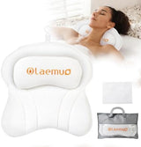 Bath Pillow Luxury Bathtub Pillow, Comfortable Bath Tub Pillows for Tub Head Neck Back Support, Shower Pillows for Tub, Bath Tub Pillow Headrest with Strong Suction Cups, Spa Accessories-White