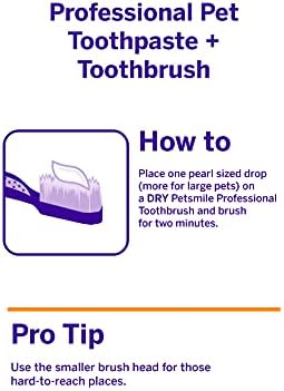 Petsmile Professional Pet Tooth Brushing Kit - Cat & Dog Toothbrush and Toothpaste for Plaque, Tartar, & Bad Breath - VOHC Accepted Non Enzymatic Cat & Dog Toothpaste (Say Cheese, 4.2 Oz)