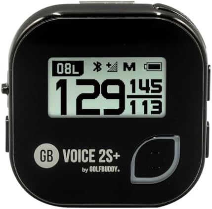 GOLFBUDDY Voice 2S+ Talking GPS Rangefinder, Clip on Hat Golf Navigation, Slope Mode on/Off, 18 Hours Battery Life, Shot Distance Measurement, Preloaded with 40,000 Courses Worldwide (Black)