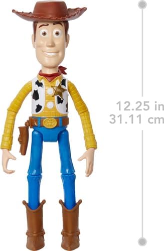 Mattel Disney and Pixar Toy Story Large Action Figure, Posable Woody Collectible in Signature Sheriff Look with Removable Hat, 12-inch Scale
