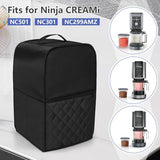 LUXJA Dust Cover Compatible with Ninja CREAMi NC501, NC301, NC299AMZ, Ice Cream Maker Dust Cover Compatible with Ninja Ice Cream Maker Machine with Accessories Pockets, Black