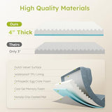 XXL Dog Bed - Extra Large, Orthopedic with Cooling Gel Memory Foam, Waterproof, Washable Cover, 53" Dog Sofa Bed, Dutch Velvet, Bone Toy, Dark Gray