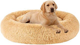 MFOX Calming Dog Bed (L/XL/XXL/XXXL) for Medium and Large Dogs Comfortable Pet Bed Faux Fur Donut Cuddler Up to 25/35/55/100lbs