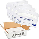 Juvale 4 Pack of 250 Pieces Disposable Toilet Seat Covers, Flushable Paper Cover for Bathroom, Travel Accessories, Kids, Adults, 14 x 16 In (1000 Pack)