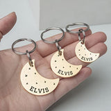 Anavia Starry Sky Theme Pet ID Tags in Half Moon & Star Shape, Personalized Dog Name Tag Cat Tag, Glossy Stainless Steel Gold Plated Black Rainbow Dog Collar Tag (Large, Moon Shape, Rainbow)
