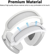 Silicone Case Cover for AirPods Max Headphones, Clear Soft TPU Ear Cups Cover/Ear Pad Case Cover/Headband Cover for AirPods Max (2024/2020),Transparent Accessories for Apple AirPod Max (USB-C), White