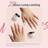 Modelones Dip Powder Nail Kit, 4 Colors White Nude Pink Glitter Dipping Starter Set with Liquid and Complete Accessories for French Nails Art Salon DIY at Home Manicure